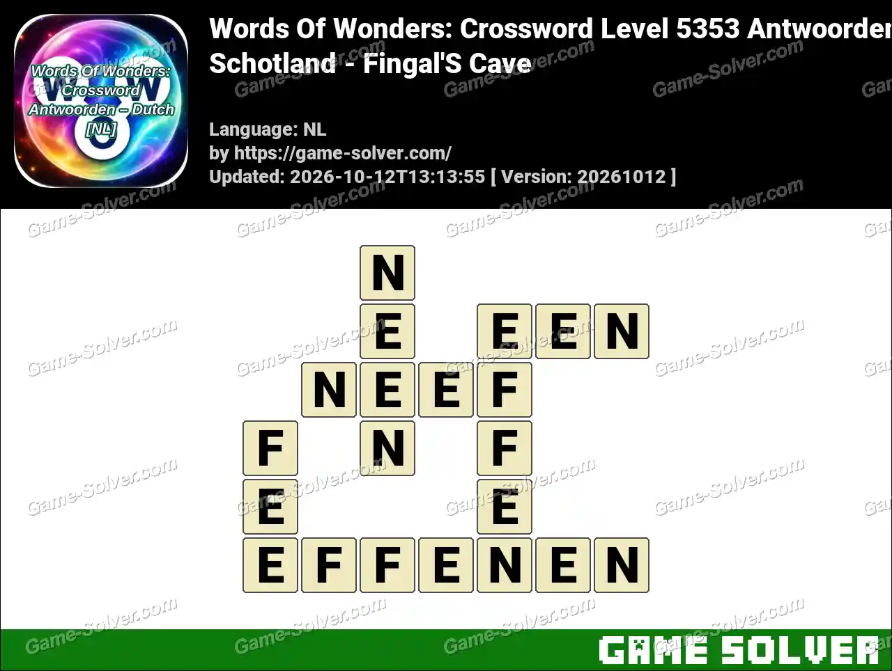 Words Of Wonders: Crossword Level 5353 Antwoorden – Schotland – Fingal’S Cave